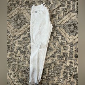 Women’s White Kancan Distressed Skinny Jeans